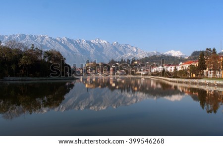 SAPA, VIETNAM, February 15, 2016 the town of Sa Pa. Lao Cai highland province, Vietnam. lake area