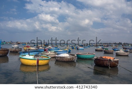 Binh Thuan, Vietnam, April 26, 2016 fishermen, sea Binh Thuan, Vietnam