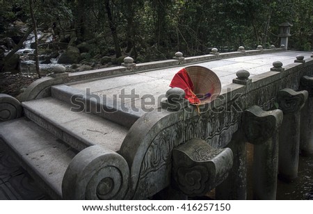 THANH HOA, Vietnam, March 8, 2016 ancient bridge, built of bluestone, Thanh Hoa, Vietnam