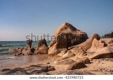 Binh Thuan, Vietnam, August 28, 2015 reefs, sea Binh Thuan, Vietnam