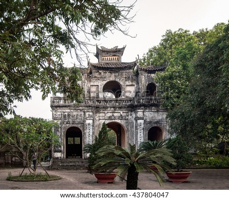 HUNG YEN, VIET NAM, September 21, 2015 Confucius Temple, Xich Dang, downtown Hung Yen, Vietnam