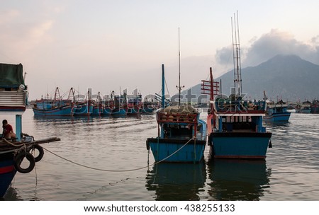 Binh Thuan, Vietnam, June 28, 2015 fishermen in Binh Thuan, Vietnam, on the fishing season