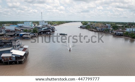 CA MAU, VIET NAM, July 2, 2016 speedboats, waterways, sea Ca Mau, Vietnam