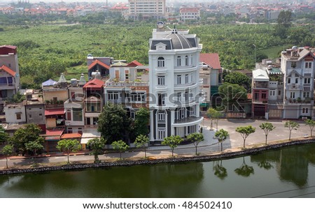 HAI DUONG, Vietnam, September 17, 2016 downtown Hai Duong, Vietnam, next to the river