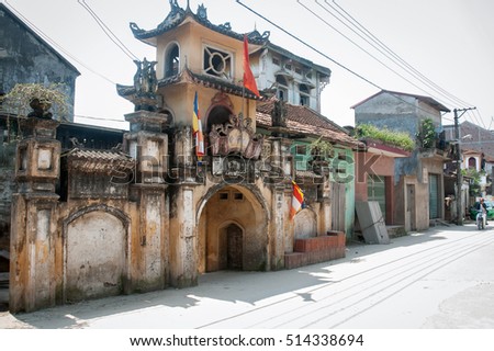 BAC GIANG, VIETNAM, June 18, 2016, ancient temples, village areas, the rural areas in Bac Giang Province, Vietnam