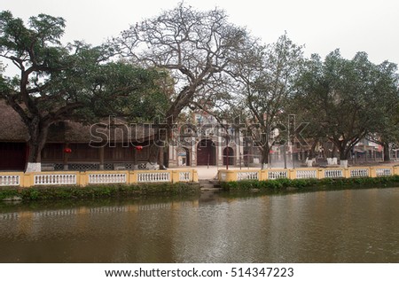 Bac Ninh, Vietnam, September 24, 2016 ancient temple, called (DONG KI), rural Bac Ninh, Vietnam