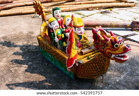 HAI DUONG, Vietnam, July 25, 2016 artisans, traditional water puppet Hai Duong, Vietnam