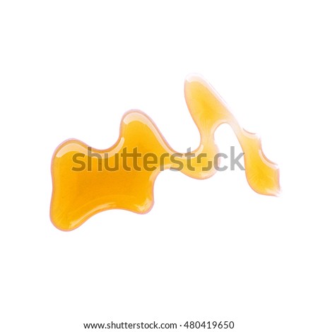 Honey stains isolated on white background.Spots.View top