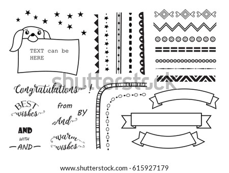 Download Big Set Decorative Elements Borders Frame Stock Vector ...