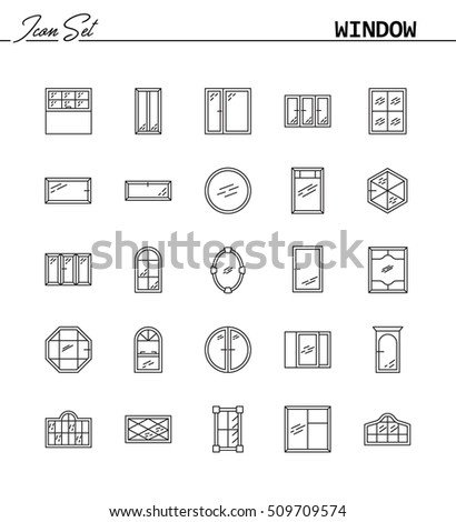 Architecture Line Vector Icons Set Stock Vector 553108444 - Shutterstock