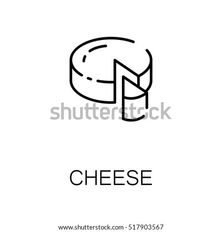 Cheese flat icon. Single high quality outline symbol of milk food for web design or mobile app. Thin line signs of cheese for design logo, visit card, etc. Outline pictogram of cheese