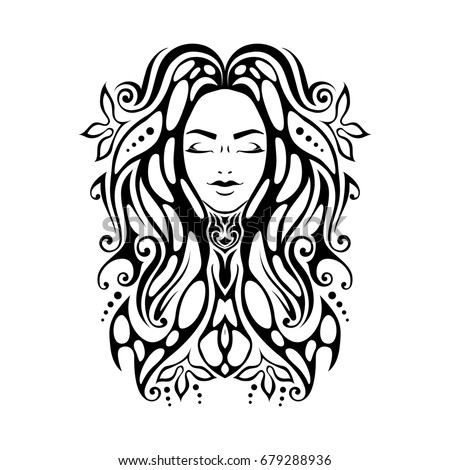 tribal tattoo illustration face close stock illustration tribal tattoo illustration face close stock illustration