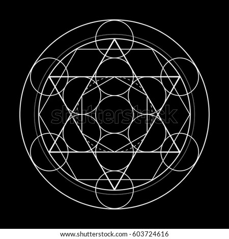 Sacred Geometry Symbol Metatrons Cube On Stock Vector 603724616 ...