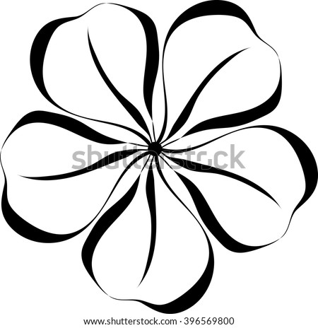 Abstract Black Hand Drawn Flower Vector Stock Vector 396569800