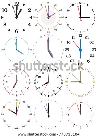 Set Different Mechanical Clocks Image Each Stock Vector 760852144 ... Set Different Mechanical Clocks Image Each Stock Vector 760852144 ...