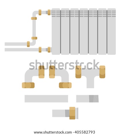 heating vector manifold radiator pipes system illustration shutterstock