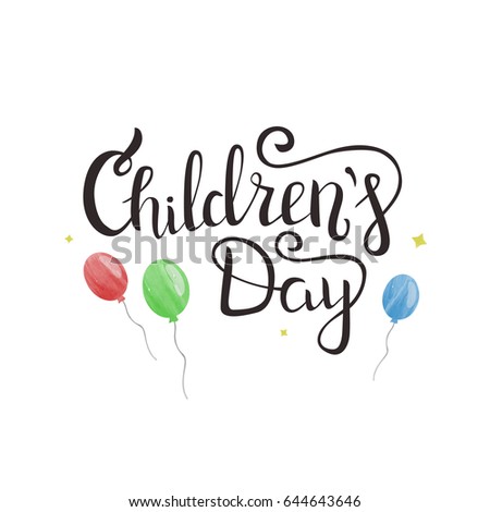 Vector Isolated Handwritten Lettering Childrens Day Stock Vector ...