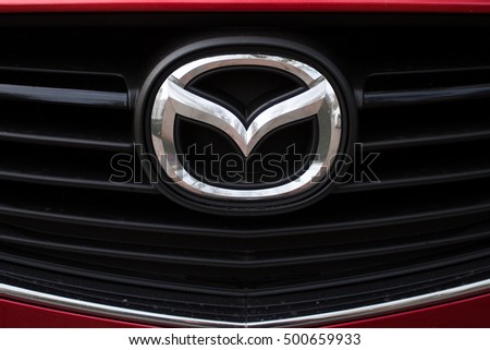 ODESSA, UKRAINE - OCTOBER 16, 2016: Mazda logo and badge on the car