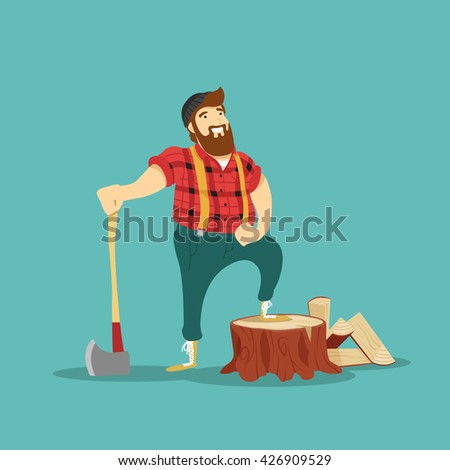 Lumberjack Vector Illustration Stock Vector 426909529 - Shutterstock