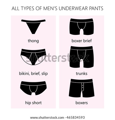 All Types Mens Underwear Pants Thong Bikini Stock Vector 465834593 ...