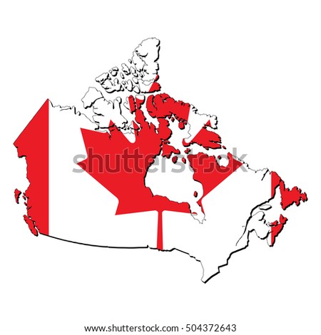 Vector Map Flag Canada Stock Vector 504372643 - Shutterstock