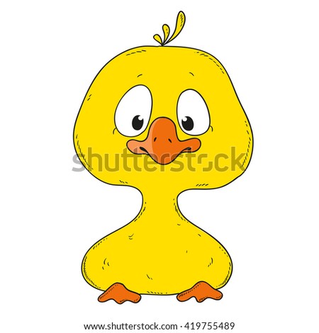 Duckling Cartoon Characters Yellow Small Duck – stock vektor 419755489