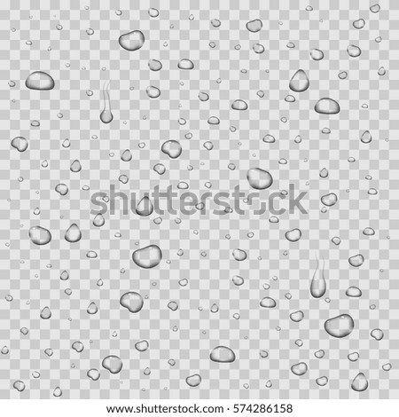 Realistic vector water drops transparent background. Clean drop condensation illustration
