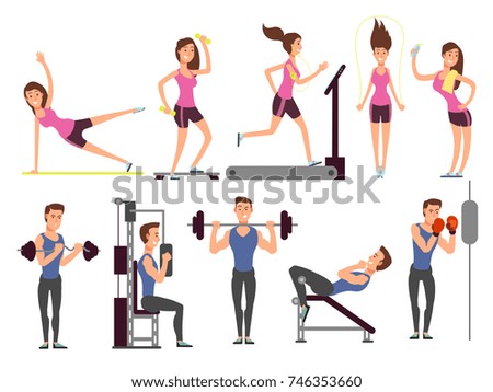 Gym Exercises Body Pump Workout Vector Stock Vector 746353660 ...