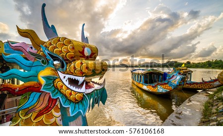 Dragon boat in Hue, Vietnam