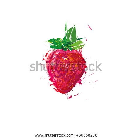 Vector abstract strawberry for fabric print.