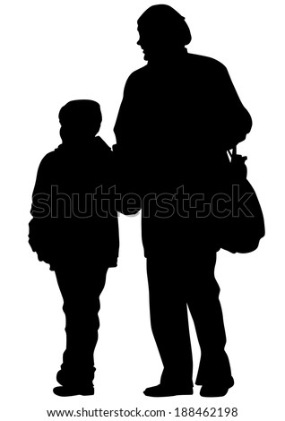Silhouette Father Son Out Walk Stock Illustration 222670312 - Shutterstock