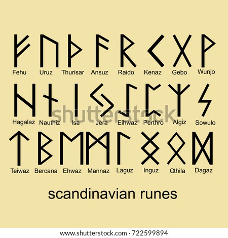 Set Old Norse Scandinavian Runes Rune Stock Vector 476969962 - Shutterstock