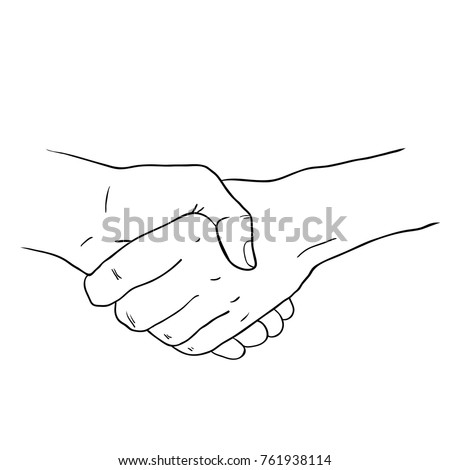 Hand Drawn Sketch Illustration Handshake Stock Vector 404073493 