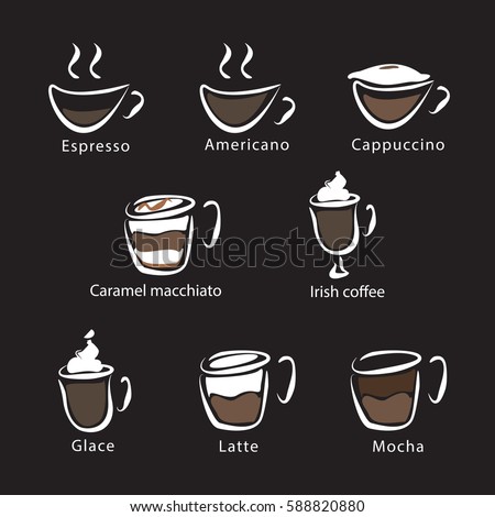 Coffee Guide Set Hot Drinks Different Stock Vector 377217043 - Shutterstock