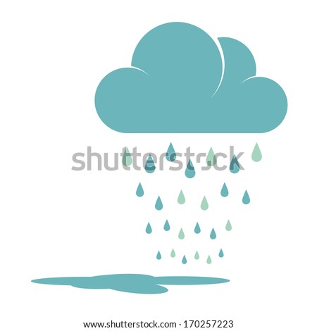 Blue Rain Cloud Vector Illustration