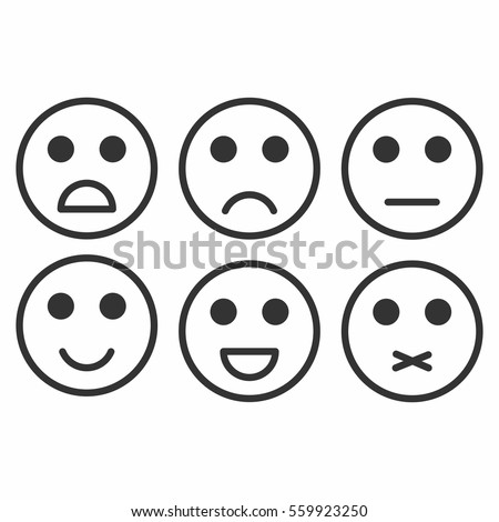 Black White Face Expression Icons Stock Vector 113587858 - Shutterstock