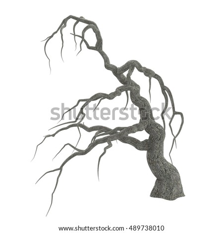 spooky halloween tree long bare branches stock illustration