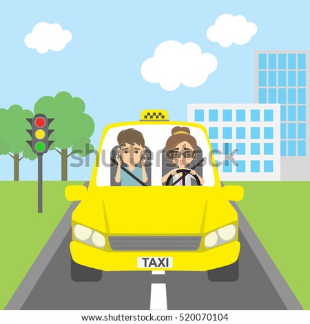 Cartoon Taxi Cab Stock Images, Royalty-Free Images & Vectors | Shutterstock