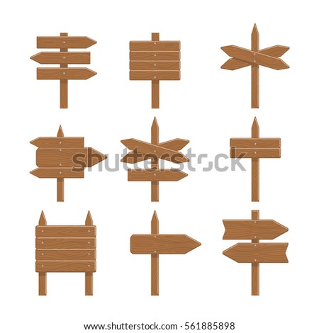 Wooden Signboards Wood Arrow Sign Vector Stock Vector 519675751 ...