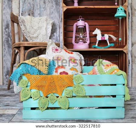 Retro Decorations For Home for living decor inspirations Knitted Home Decorations In Wooden Box On Retro Interior Background Retro Decorations For Home beautiful retro modern kitchen in interior design for home for retro modern kitchen Knitted Home Decorations In Wooden Box On Retro Interior Background