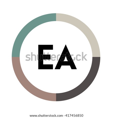 EA Letters Four Colors Abstract Background Stock Vector EA Letters Four Colors Abstract Background Stock Vector