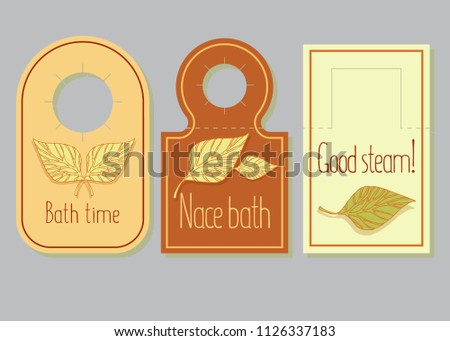 set neck hanger labels advance bathing stock vector 1126337183