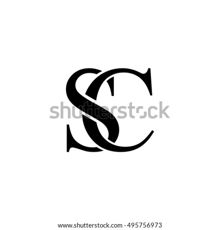 Initial Letter SC Logo Design Black Stock Vector 495756973 ...