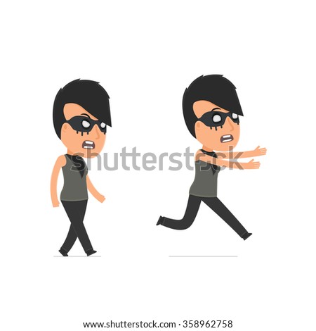 Sneaking Thief Cartoon Character Vector Illustration Stock Vector ...