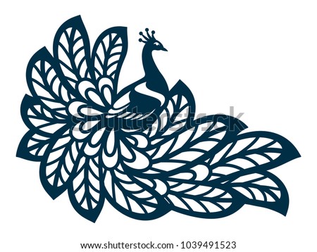 Download Laser Cut Template Peacock Silhouette Isolated Stock ...