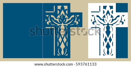 Christening Invitation Easter Cross Pattern Baptism Stock ...