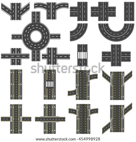 Modern Highway Map Toolkit Top View Stock Illustration 140657380 ...