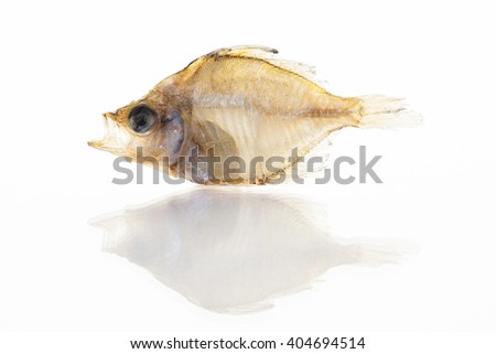 Dried fish isolated on white background
