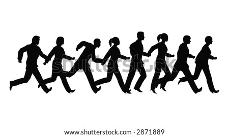 People Running Silhouettes Stock Vector 50123608 - Shutterstock