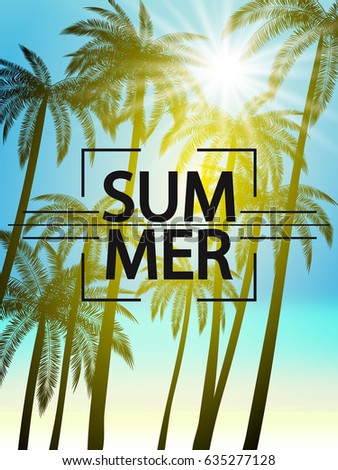 format vector t shirt Tropical Set Vector Stock Backgrounds Summer Palms Sky